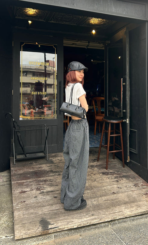 チェックボリュームラフパンツ